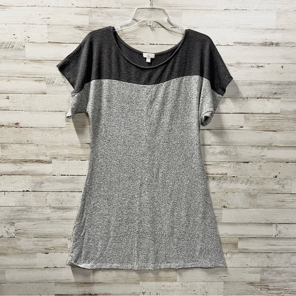 Charming Charlie Heather Gray Soft Short Sleeve Mini Dress